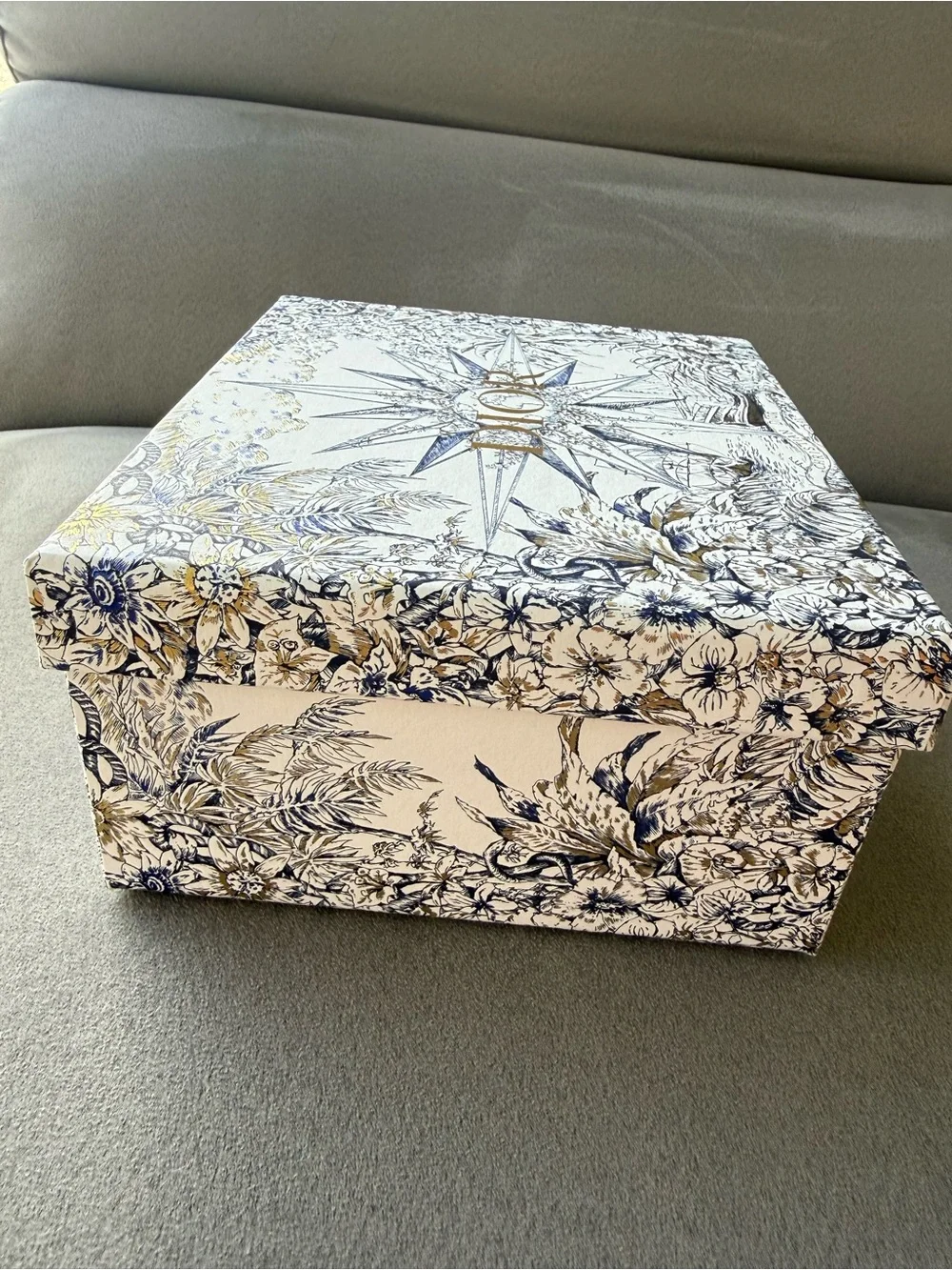 Dior Holiday 2022  Blue Ribbon Gift with Gold Star Ornament
